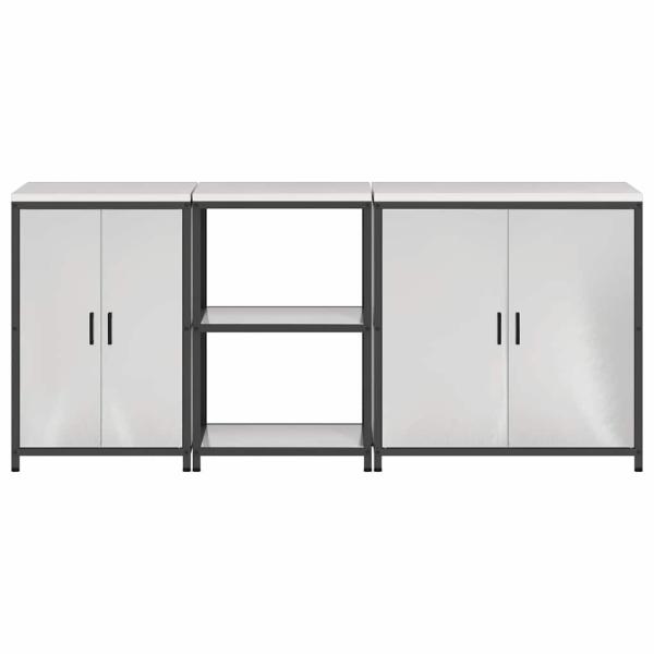 Küchenaufbewahrungsset 3 pcs Silber 210 x 50 x 92 cm Edelstahl