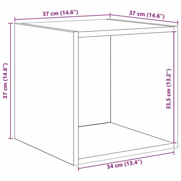 TV-Schrank Set 2 pcs Eiche handwerklich 37 x 37 x 142,5 cm