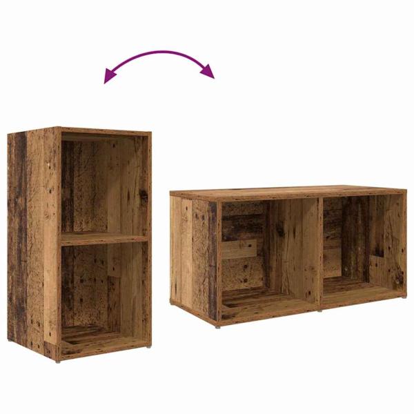 TV-Schrank Set mit Regal mit Speicher 8 pcs Altholz Holzwerkstoff