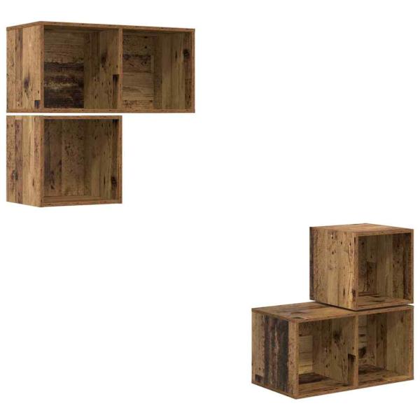 TV-Schrank Set 4 pcs Altholz 37 x 37 x 72 cm Holzwerkstoff