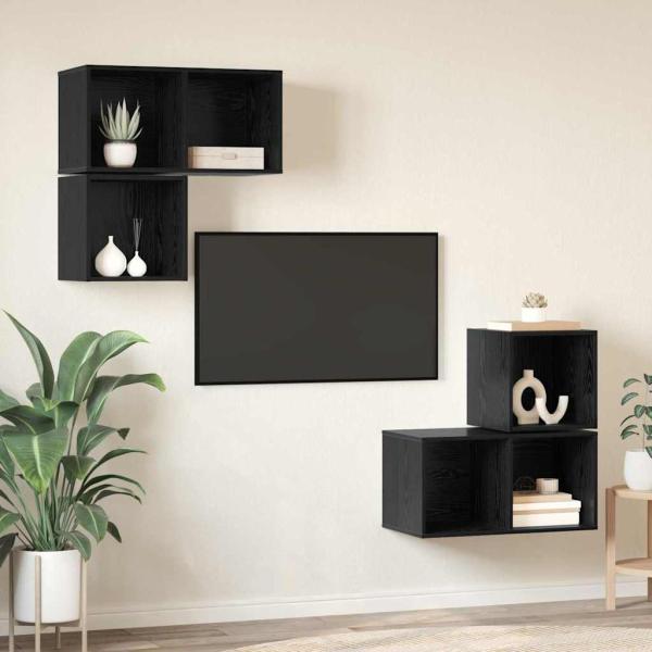 TV-Schrank Set 4 pcs Schwarze Eiche 37 x 37 x 72 cm