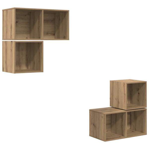 TV-Schrank Set 4 pcs Eiche handwerklich 37 x 37 x 72 cm