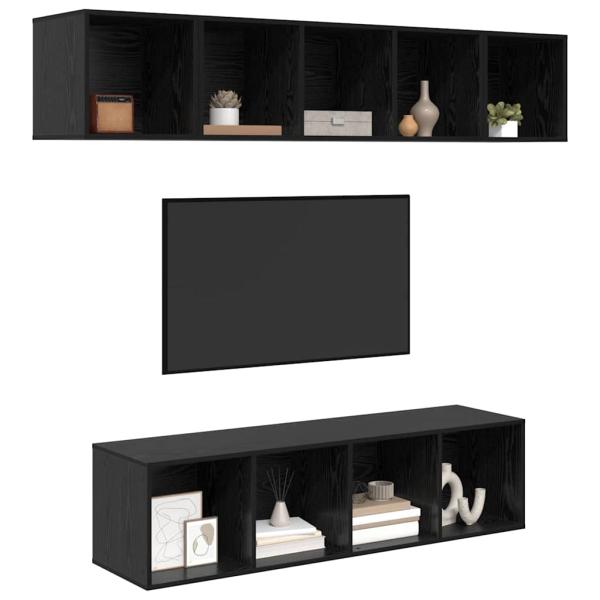 TV-Schrank-Set 4 pcs Schwarze Eiche 37 x 37 x 142,5 cm