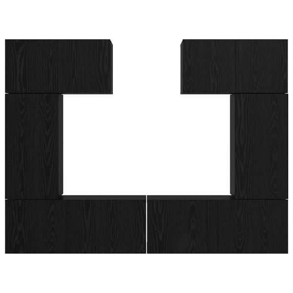 TV-Schrank-Set mit Regal 6 pcs Schwarze Eiche 80 x 30 x 30 cm