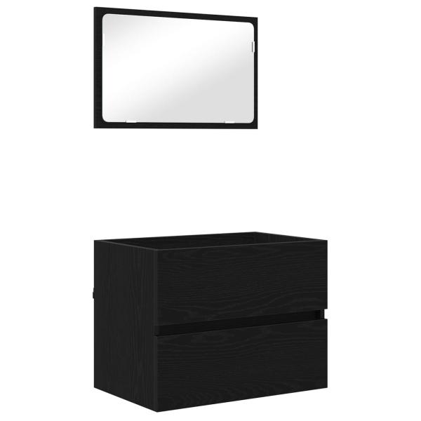 Badezimmermöbel Set 3 pcs Schwarze Eiche 60 x 38.5 x 45 cm