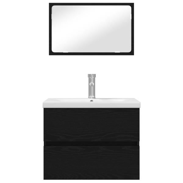 Badezimmermöbel Set 3 pcs Schwarze Eiche 60 x 38.5 x 45 cm