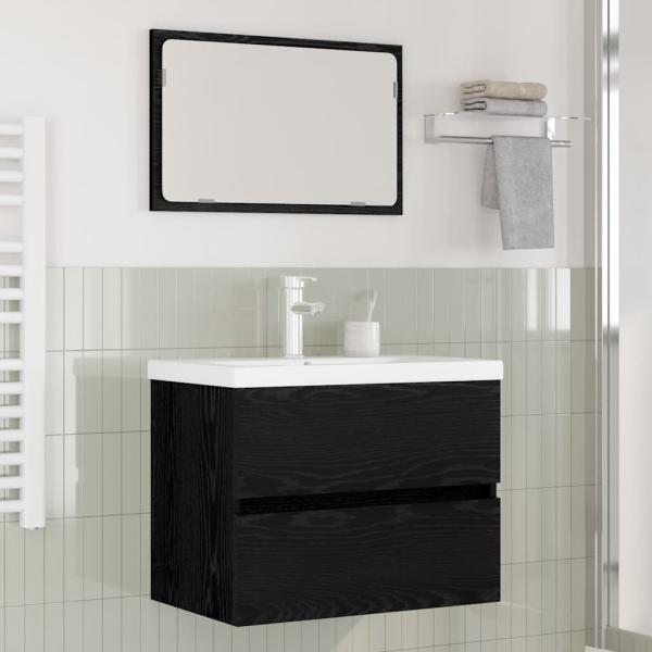 ARDEBO.de - Badezimmermöbel Set 3 pcs Eiche handwerklich 60 x 38.5 x 45 cm
