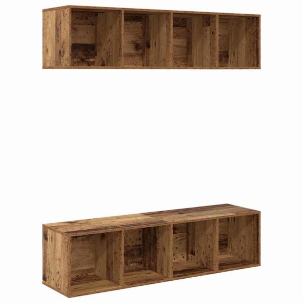 TV-Schrank-Set 2 pcs Altholz 37 x 37 x 142,5 cm Holzwerkstoff
