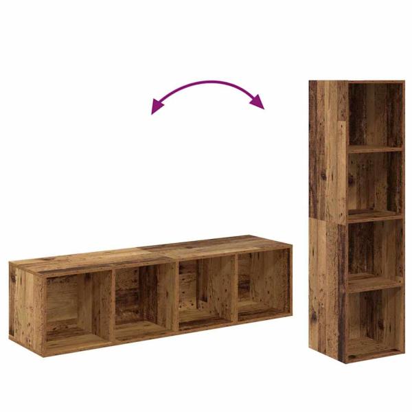TV-Schrank-Set 2 pcs Altholz 37 x 37 x 142,5 cm Holzwerkstoff