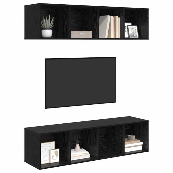 TV-Schrank-Set 2 pcs Schwarze Eiche 37 x 37 x 142,5 cm