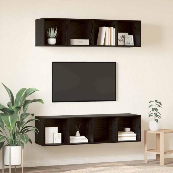 TV-Schrank-Set 2 pcs Schwarze Eiche 37 x 37 x 142,5 cm