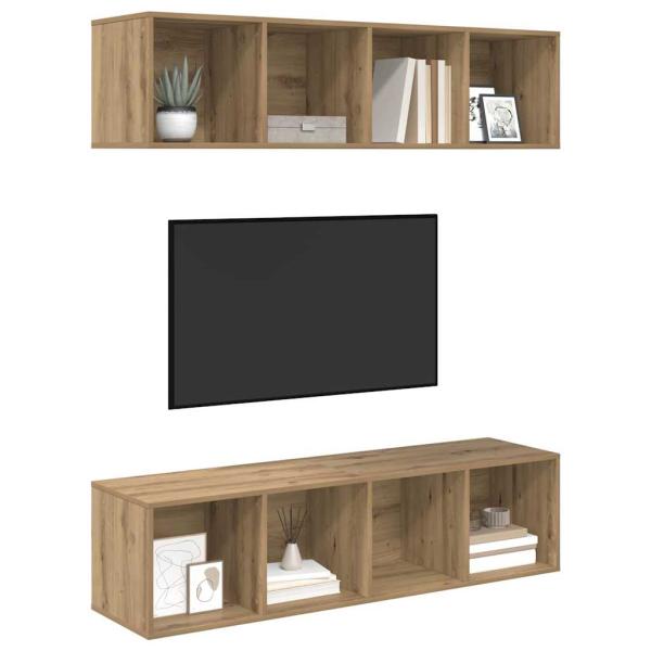 TV-Schrank-Set 2 pcs Eiche handwerklich 37 x 37 x 142,5 cm