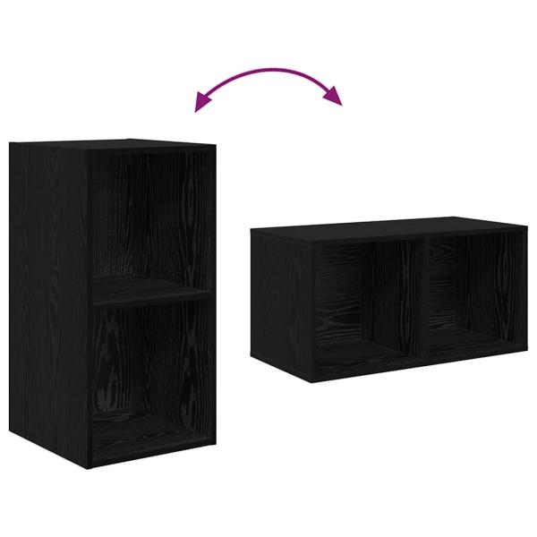 Wand TV Schrank mit Regal 4 pcs Schwarze Eiche 37 x 37 x 72 cm