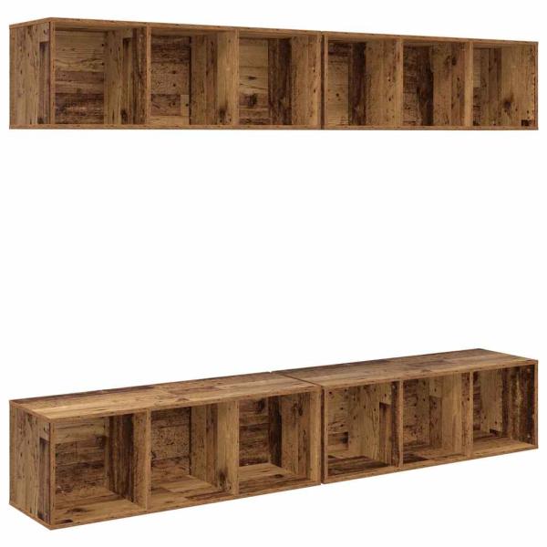 Wand TV Schrank 4 pcs Altholz 37 x 37 x 107,5 cm Ingenieuholz