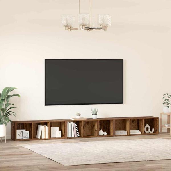 TV-Schränk 3 pcs Altholz 37 x 35 x 107.5 cm Ingenieuholz