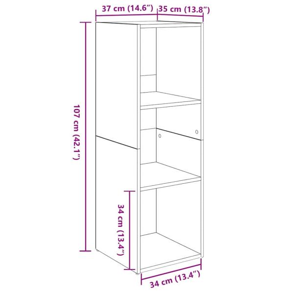ARDEBO.de - TV-Schränk 3 pcs Schwarze Eiche 37 x 35 x 107.5 cm Ingenieuholz