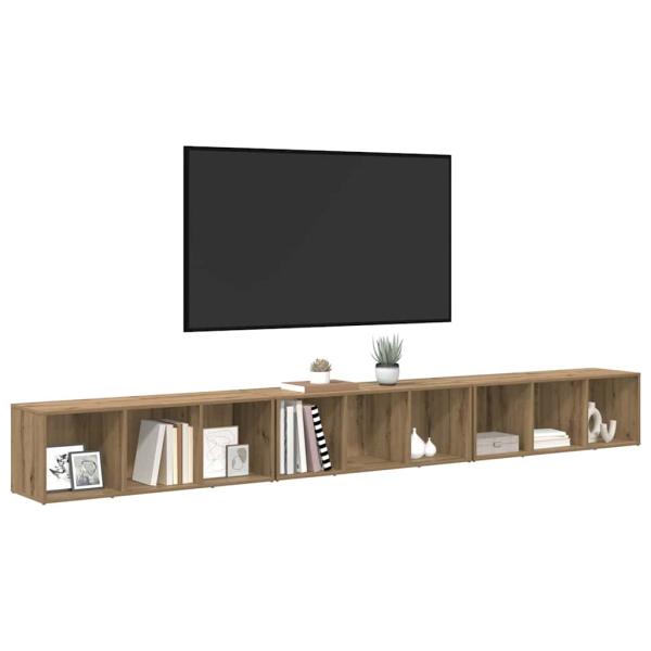 TV-Schränk 3 pcs Eiche handwerklich 37 x 35 x 107.5 cm