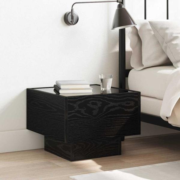 ARDEBO.de - Badschrank Schwarze Eiche 40 x 40 x 30 cm Engineered Wood, Glas