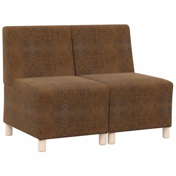 Sofa Stuhl mit Kissen 2 pcs Braun 55 cm Faux Wildleder
