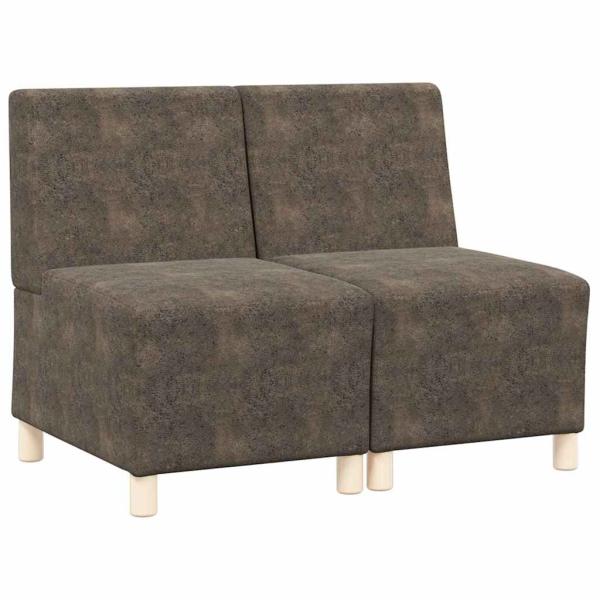 Sofa Stuhl mit Kissen 2 pcs Dunkelgrau 55 cm Faux Wildleder