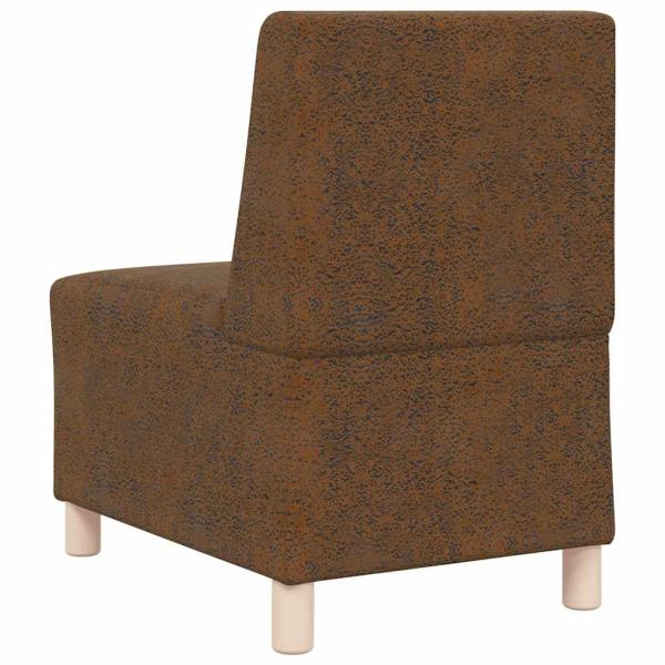 Sofa Stuhl mit Kissen 3 pcs Braun 55 cm Faux Wildleder