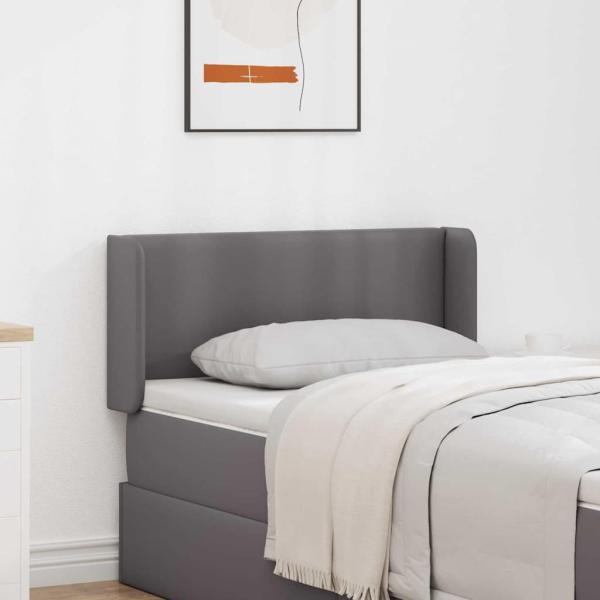 ARDEBO.de - Kopfteil Ohren 2 pcs Grau 40 x 16 x 5 cm Kunstleder