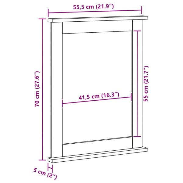 Spiegel VIGO Antik Weiß 55,5 x 5 x 70 cm Massivholz Kiefer