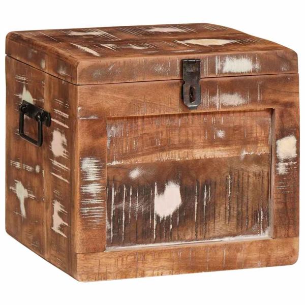 Aufbewahrungsbox mit Speicher mit Schloss Mehrfarbig recyceltes Massivholz