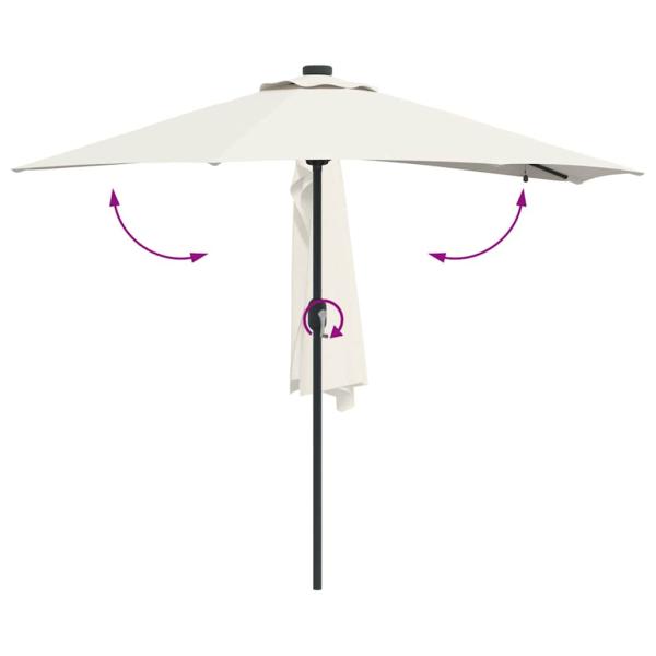 Gartenparasol Sandfarbe 294 x 150 x 223 cm Stoff