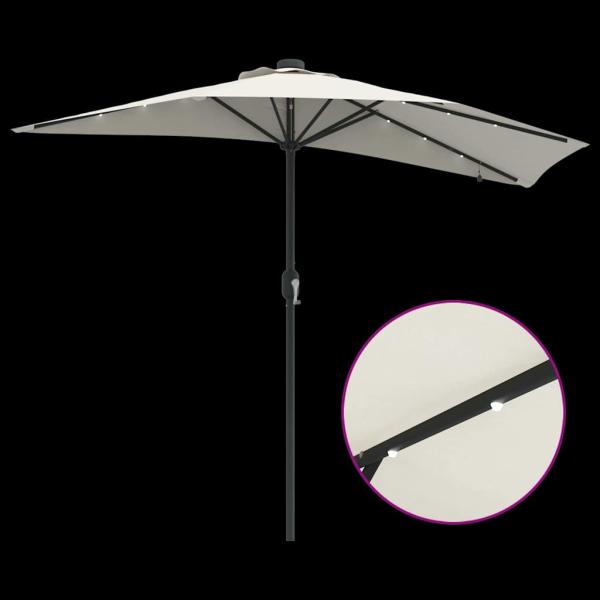 Gartenparasol Sandfarbe 294 x 150 x 223 cm Stoff