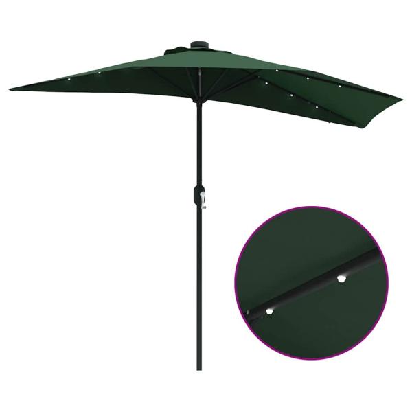 Gartenparasol Grün 294 x 150 x 223 cm Stoff