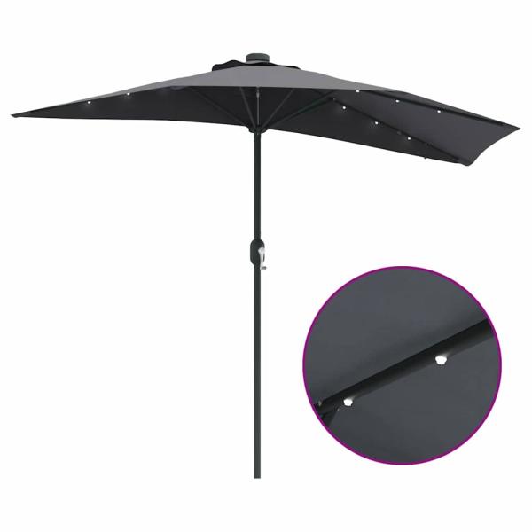 Gartenparasol Anthrazit 294 x 150 x 223 cm Stoff