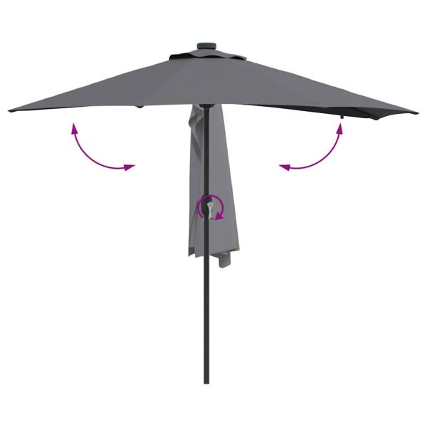 Gartenparasol Anthrazit 294 x 150 x 223 cm Stoff