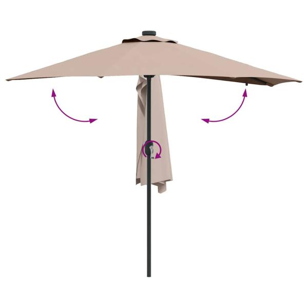 Gartenparasol Taupe 294 x 150 x 223 cm Stoff