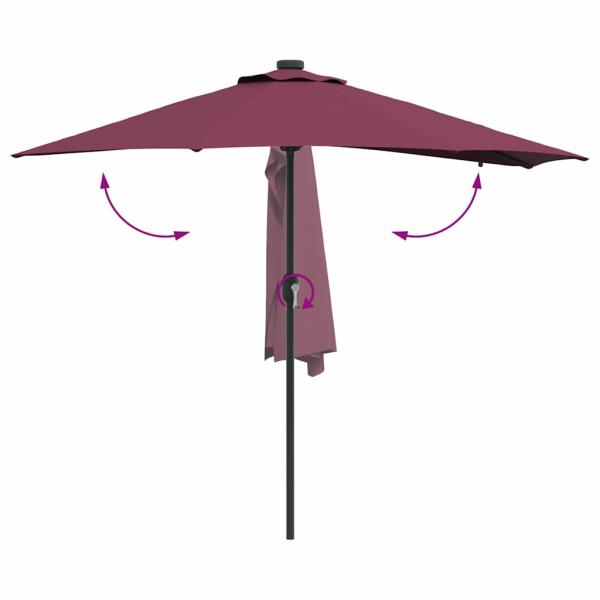 Gartenparasol Bordeauxrot 294 x 150 x 223 cm Stoff
