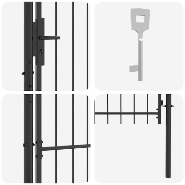 Gartentor mit Schloss Grau 100 x 125 cm 125 x 100 cm Stahl