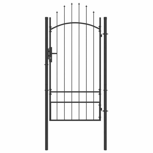 Gartentor mit Schloss Grau 200 x 100 cm 100 x 200 cm Stahl