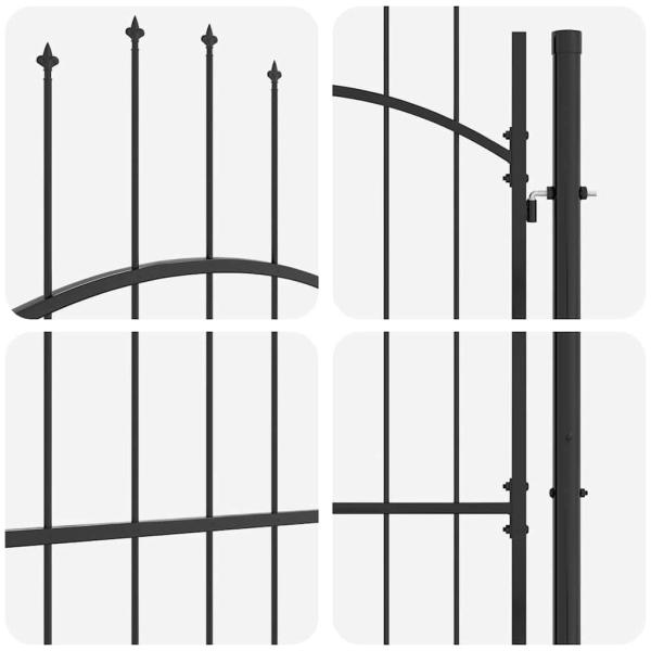 Gartentor mit Schloss Grau 200 x 100 cm 100 x 200 cm Stahl