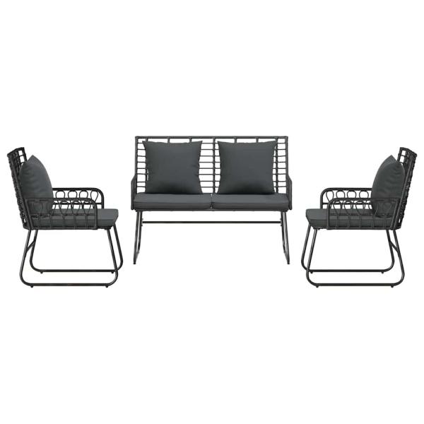 Garten Essgruppe 3 pcs Schwarz, Anthrazit 113 x 69 x 83 cm