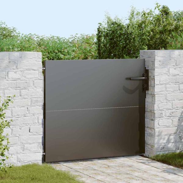 ARDEBO.de - Gartentor Schwarz 105 x 100 cm Pulverbeschichteter Stahl