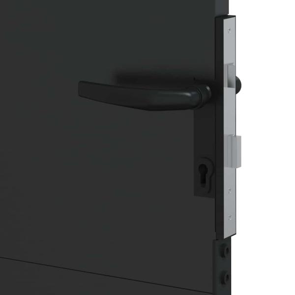 Gartentor Schwarz 105 x 100 cm Pulverbeschichteter Stahl