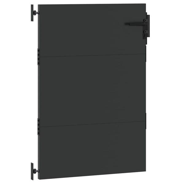 Gartentor Schwarz 105 x 125 cm Pulverbeschichteter Stahl