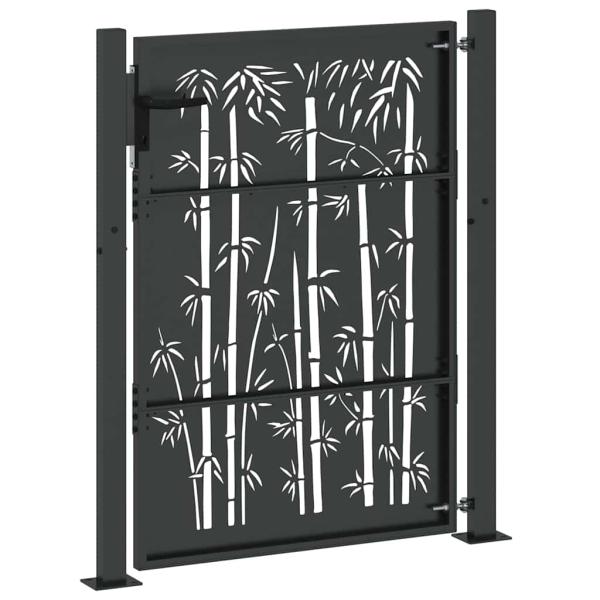 Gartentor Schwarz 105 x 125 cm Pulverbeschichteter Stahl