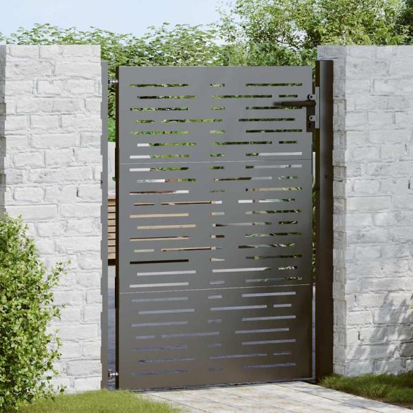 ARDEBO.de - Gartentor Schwarz 105 x 150 cm Pulverbeschichteter Stahl