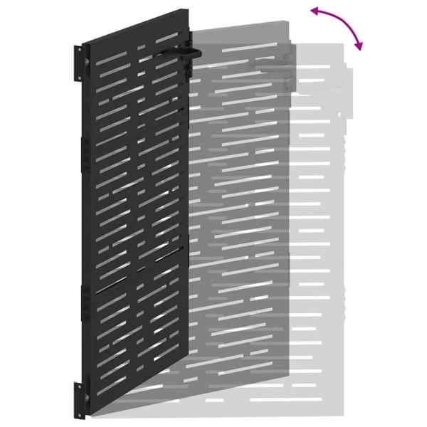 Gartentor Schwarz 105 x 150 cm Pulverbeschichteter Stahl
