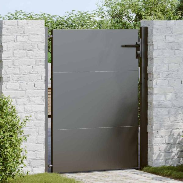 ARDEBO.de - Gartentor Schwarz 105 x 125 cm Pulverbeschichteter Stahl