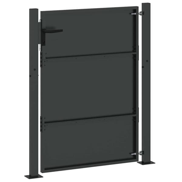 Gartentor Schwarz 105 x 125 cm Pulverbeschichteter Stahl