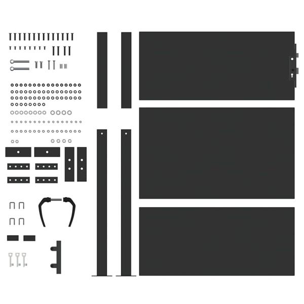 Gartentor Schwarz 105 x 150 cm Pulverbeschichteter Stahl