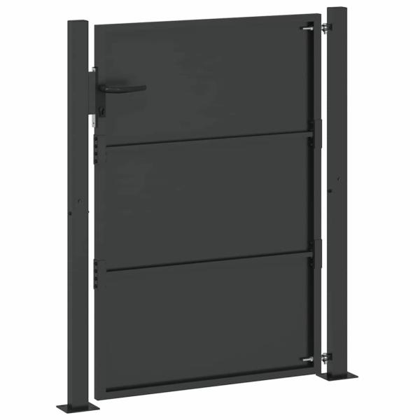 Gartentor Schwarz 100 x 125 cm Pulverbeschichteter Stahl