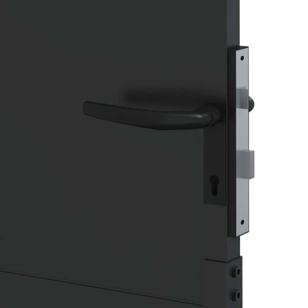 Gartentor Schwarz 100 x 125 cm Pulverbeschichteter Stahl